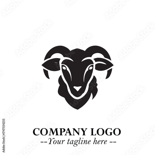 Head of Sheep Logo Symbol in Minimalist Modern Vector Design for Farm, Agriculture, and Wool Branding