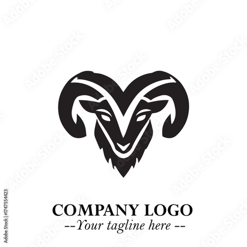 Head of Sheep Logo Symbol in Minimalist Modern Vector Design for Farm, Agriculture, and Wool Branding
