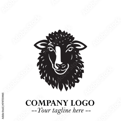 Head of Sheep Logo Symbol in Minimalist Modern Vector Design for Farm, Agriculture, and Wool Branding