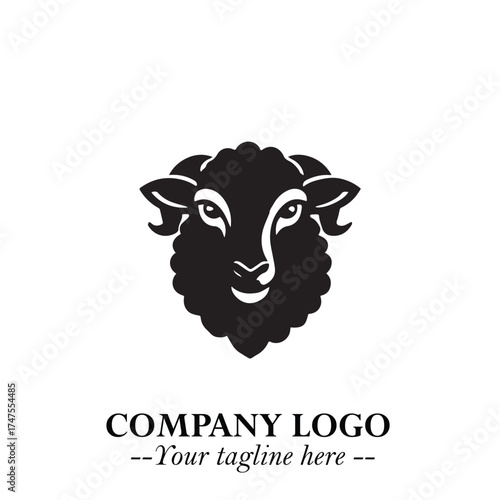 Head of Sheep Logo Symbol in Minimalist Modern Vector Design for Farm, Agriculture, and Wool Branding