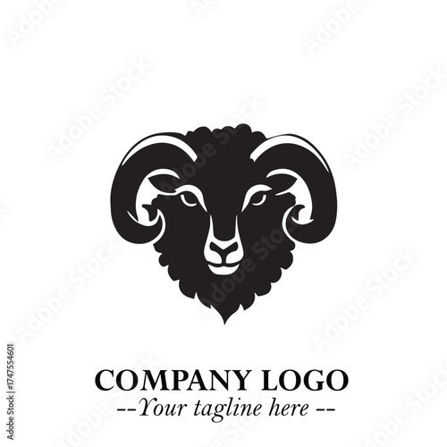 Head of Sheep Logo Symbol in Minimalist Modern Vector Design for Farm, Agriculture, and Wool Branding