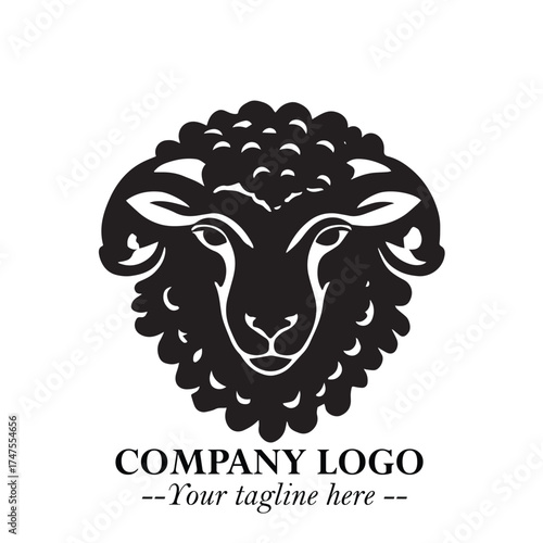 Head of Sheep Logo Symbol in Minimalist Modern Vector Design for Farm, Agriculture, and Wool Branding