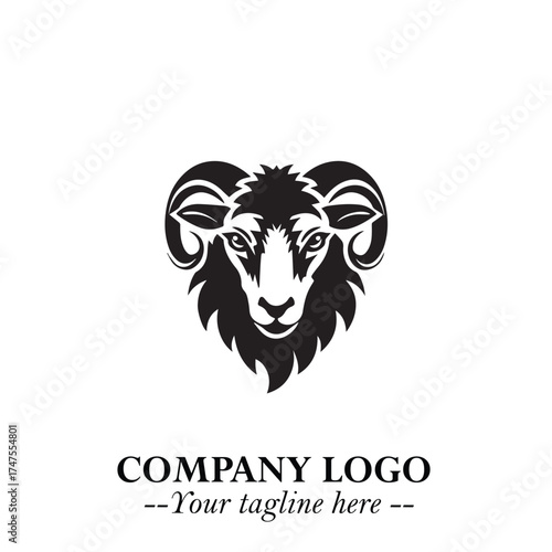 Head of Sheep Logo Symbol in Minimalist Modern Vector Design for Farm, Agriculture, and Wool Branding