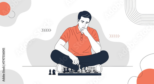 Mindful Chess Player Enveloped In Strategic Contemplation During Thoughtful Game Play