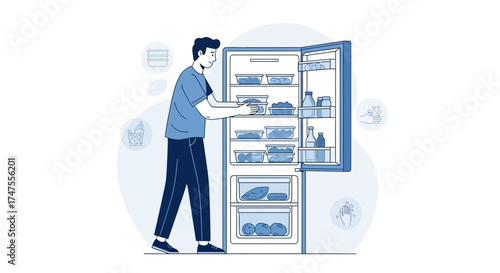 Modern Person Preparing Food: Putting Food In The Fridge For A Healthy Lifestyle