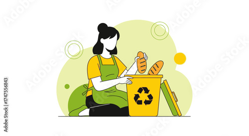 Person Disposing Of Expired Food Illustrating Food Waste and Environmental Consciousness