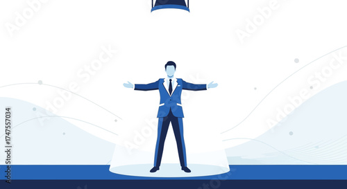 Open Arms: The Illuminated Man, Symbolizing Business Success and Visionary Leadership