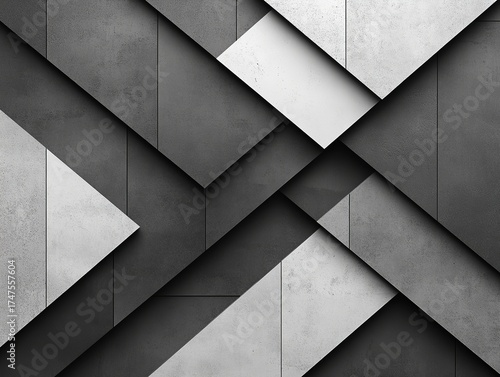 Abstract geometric pattern with modern angular shapes in varying shades of gray and white creating a textured dimensional design backdrop