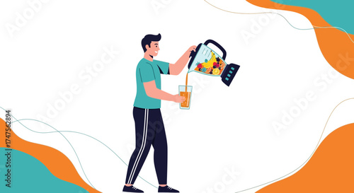 Person Preparing Freshly Made Fruit Smoothie To Enjoy For A Healthy and Nutritious Lifestyle