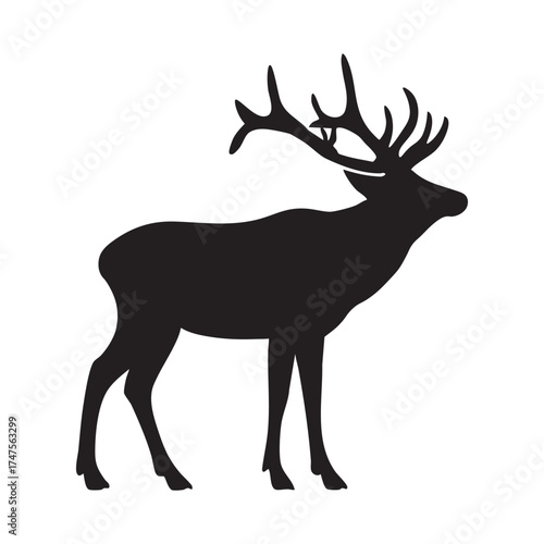 Majestic elk silhouette standing proud