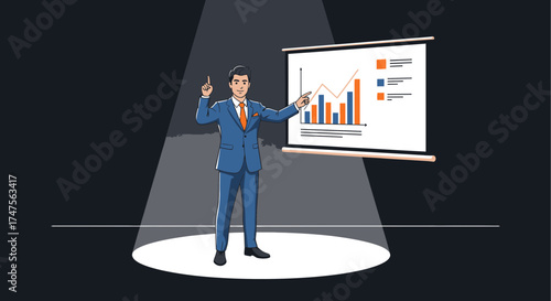 Presentation Of Business Data: Insights And Financial Analysis Visuals Displaying Success
