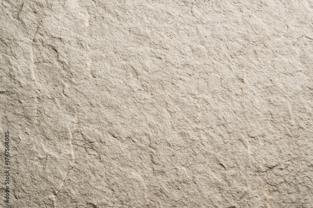 Fototapeta premium Beige stone textured surface background with rough natural details under soft light, ideal for creative design and organic material concepts. Ai generative