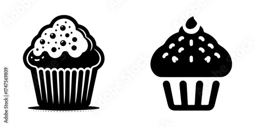 Modern Minimalist Whipped Cream Swirl Icon, Flat Silhouette of a Dessert Topping Vector for Café Illustration Design