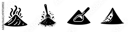Modern Minimalist Chocolate Powder Icon, Flat Silhouette of a Cocoa Ingredient Vector for Food Illustration Design