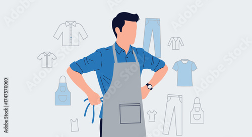 Professional Tailor Presenting Fashion Garments Apparel For Displaying Trendy Designs