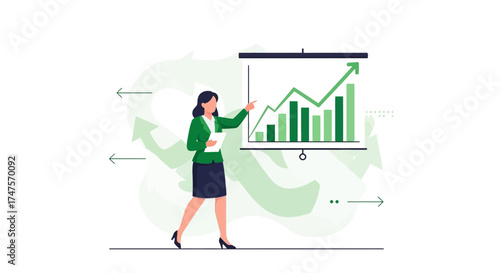 Presenting Growth Charts And Financial Achievements In A Modern Business Setting