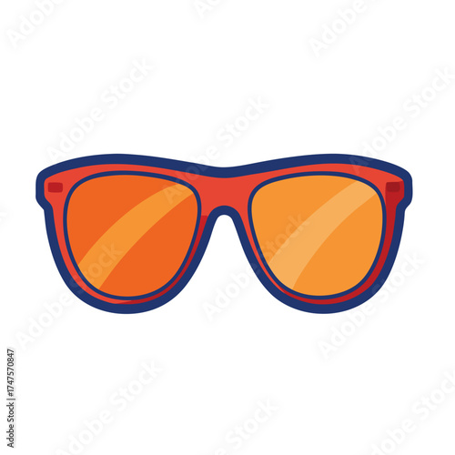 Orange sunglasses with red frame in vector format