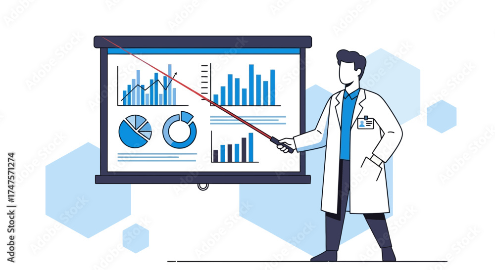 Fototapeta premium Professional Presenting Detailed Data Analysis And Reports On A Presentation Board