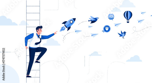 Reaching New Heights Achieving Goals Innovative Concepts With Modern Imagery in Motion