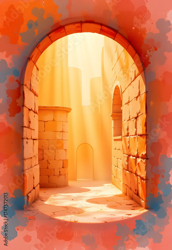 Abstract Watercolor Texture Warm Tones for Light Backgrounds