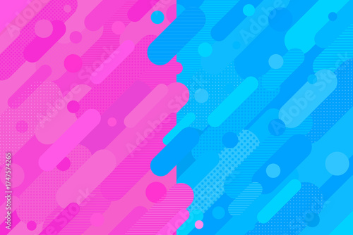 背景素材 水色 青色 桃色 ピンク ツートン 2色 対比  幾何学的なドットとストライプ背景 バック