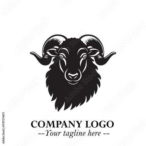 Head of Sheep Logo Symbol in Minimalist Modern Vector Design for Farm, Agriculture, and Wool Branding