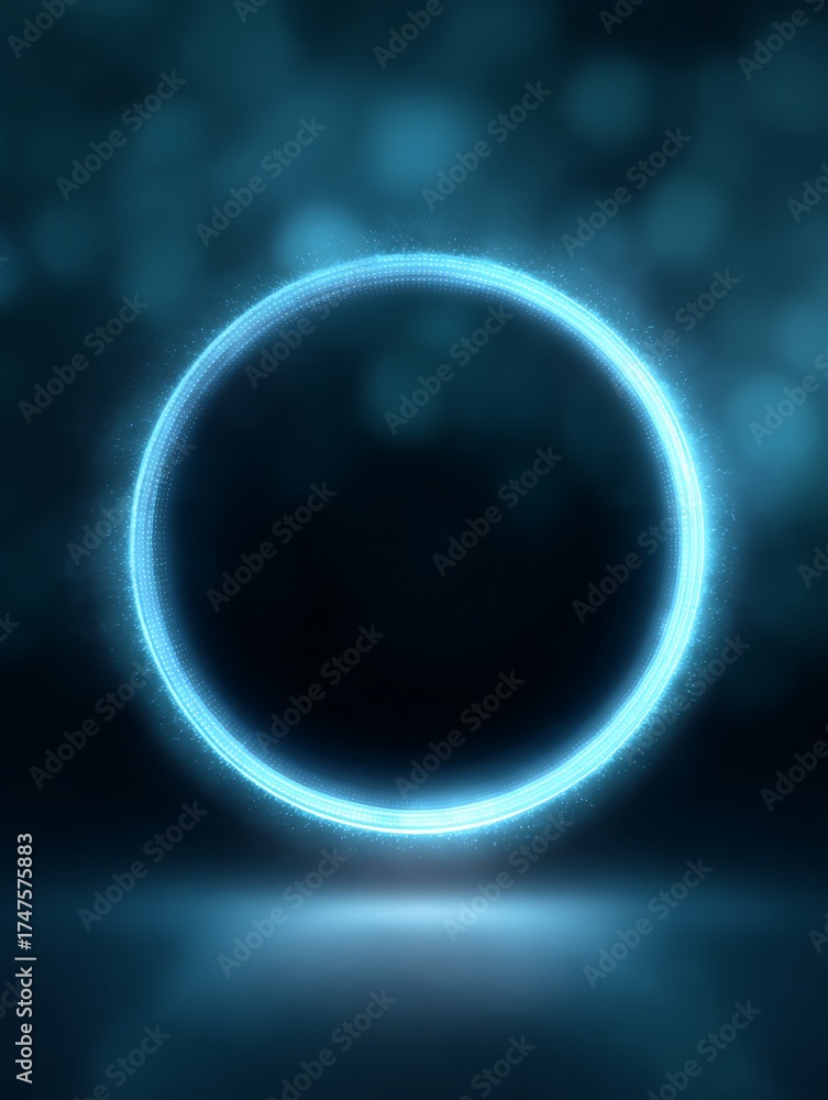 Obraz premium Futuristic Technology: Bright Circular Neon Energy Flow