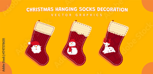 Christmas stocking vector graphic design illustration. Download EPS