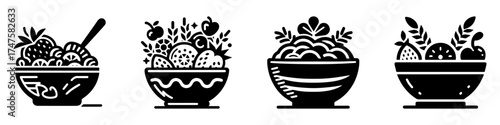 Healthy food bowls with fresh ingredients and vibrant colors.