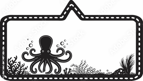 Ocean octopus adventure awaits, a unique frame design ready for your creative project use today!