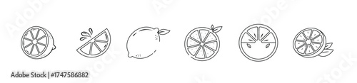 Lemon background, pattern set. Collection icon lemons. Vector. Vector set of fresh lime icon. Lime fruits on white isolated. Lime slices collection isolated on white background, vector illustration.