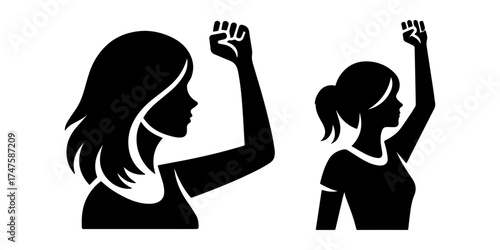 Empowered Women Silhouettes: Solidarity and Strength.
