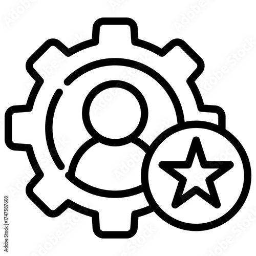 gear star line icon