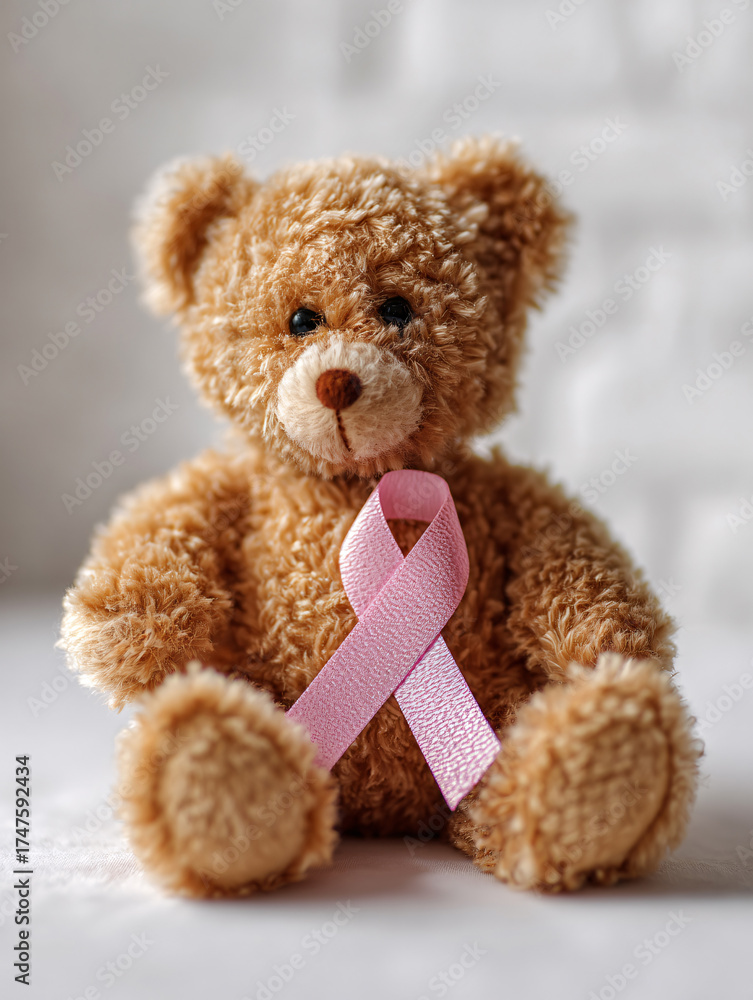 Obraz premium The Symbol of Hope: Exploring Cancer Awareness, Pink Ribbons, and Health Support 