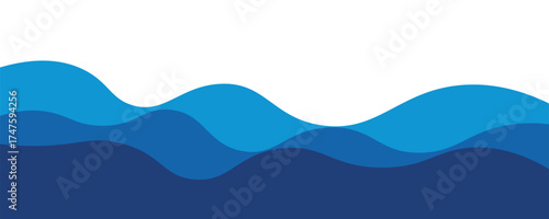 Sea waves layered vector background illustration and sea beach vector eps10
