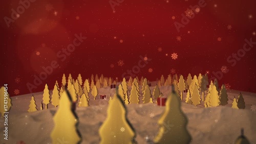 Christmas tree and snowflakes 