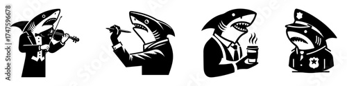 Shark Illustrations: A Collection of Professional and Artistic Depictions.