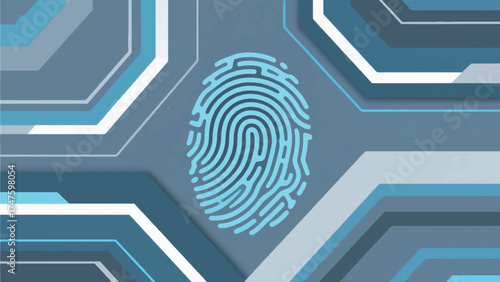 Illustration Of Digital Fingerprint Or Unique Pattern Vector Design Template