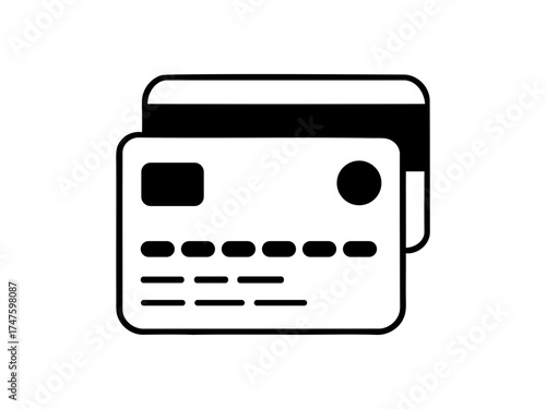 Clean icon of credit cards stacked together. credit card icons vector