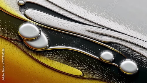 Abstract metallic texture background design with gold silver and black colors for wallpaper art