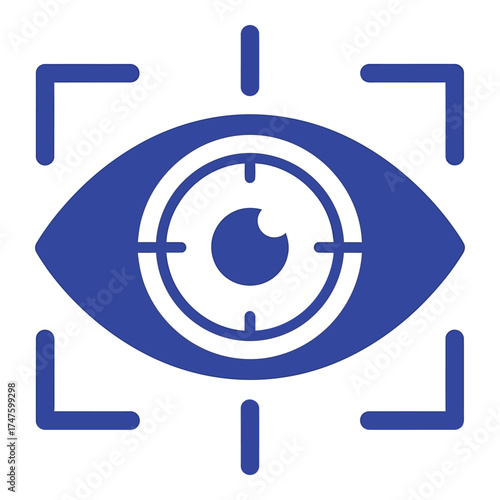 Vector art of eye icon with target symbol for focus concept