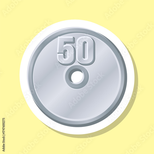 50円玉 ラベル シール