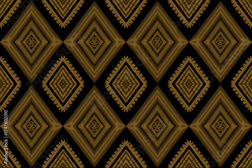 Traditional vintage seamless pattern with geometric ethnic oriental ikat design for background, curtain, carpet, wallpaper, wrapping, clothing, blanket, batik, fabric, embroidery style.