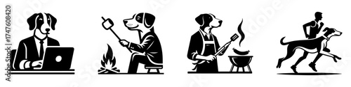 Dogs Daily Life: Work Camping BBQ and Running.