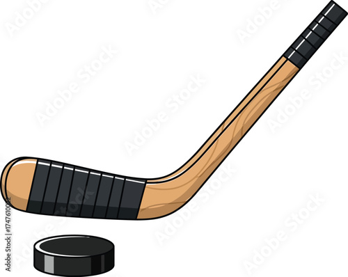Get ready for exciting hockey action with stick and puck