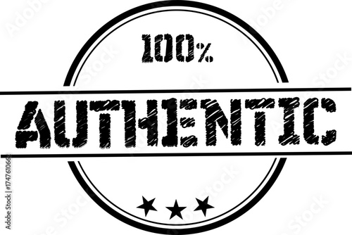 Vintage Authentic Stamp Logo Design | 100% Genuine Badge Label