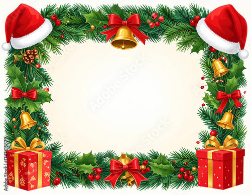 christmas background with christmas tree and gifts for greeting card