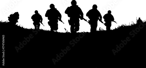 Military Silhouette fire on the back