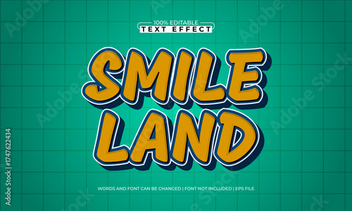smile land editable text effect