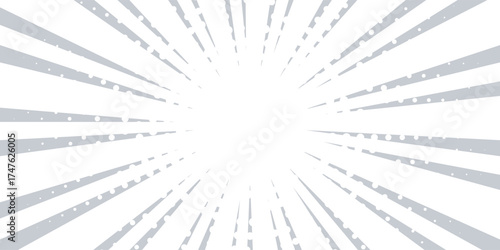 Ray sun light. Sunburst background. Radial circle line. Pattern starburst. Comic beam lines. Sun effect rays. Abstract firework. Concentration stripe. Cartoons lightning style. Modern design